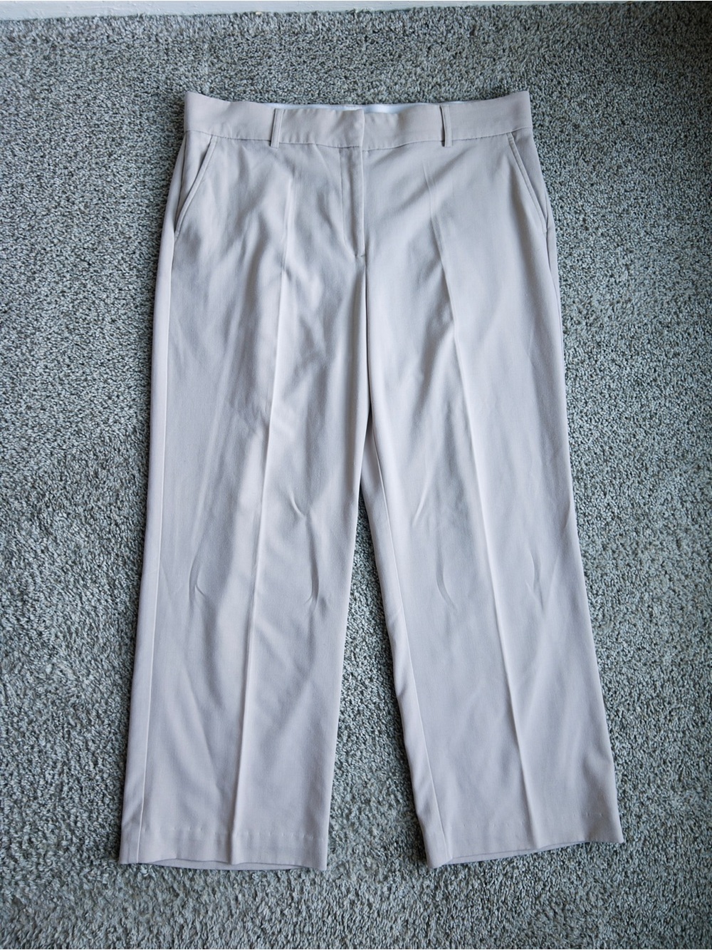 Kim Rogers Light Beige Straight-Leg Dress Trousers